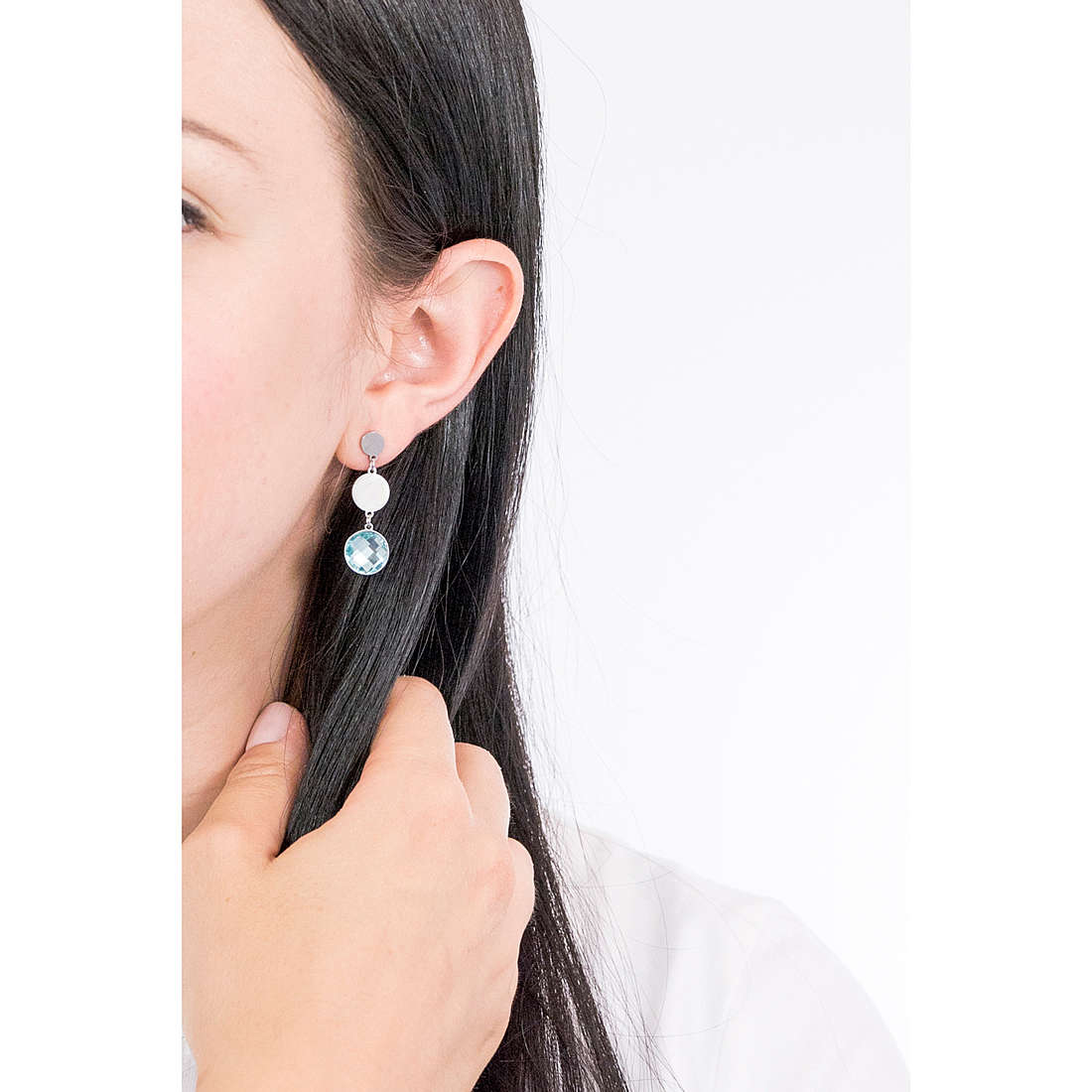 Luca Barra earrings woman OK1065 wearing