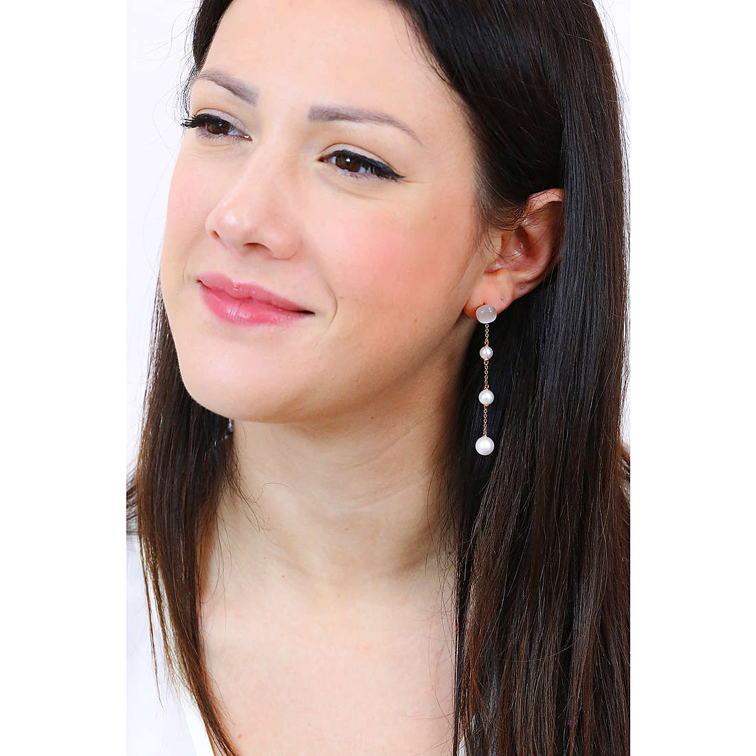 Morellato earrings Gemma Perla woman SATC04 wearing