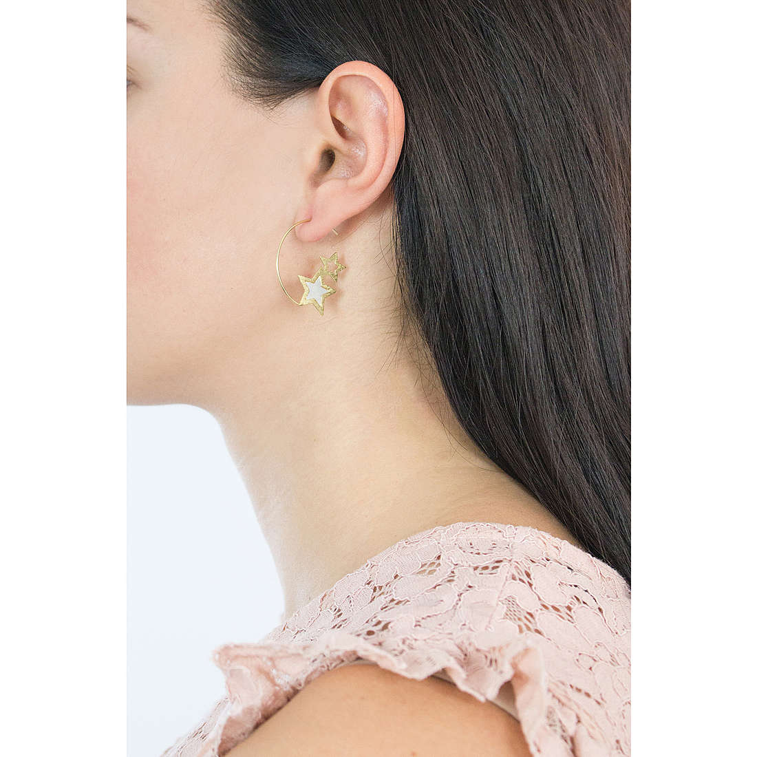 Ottaviani earrings woman 500146O wearing