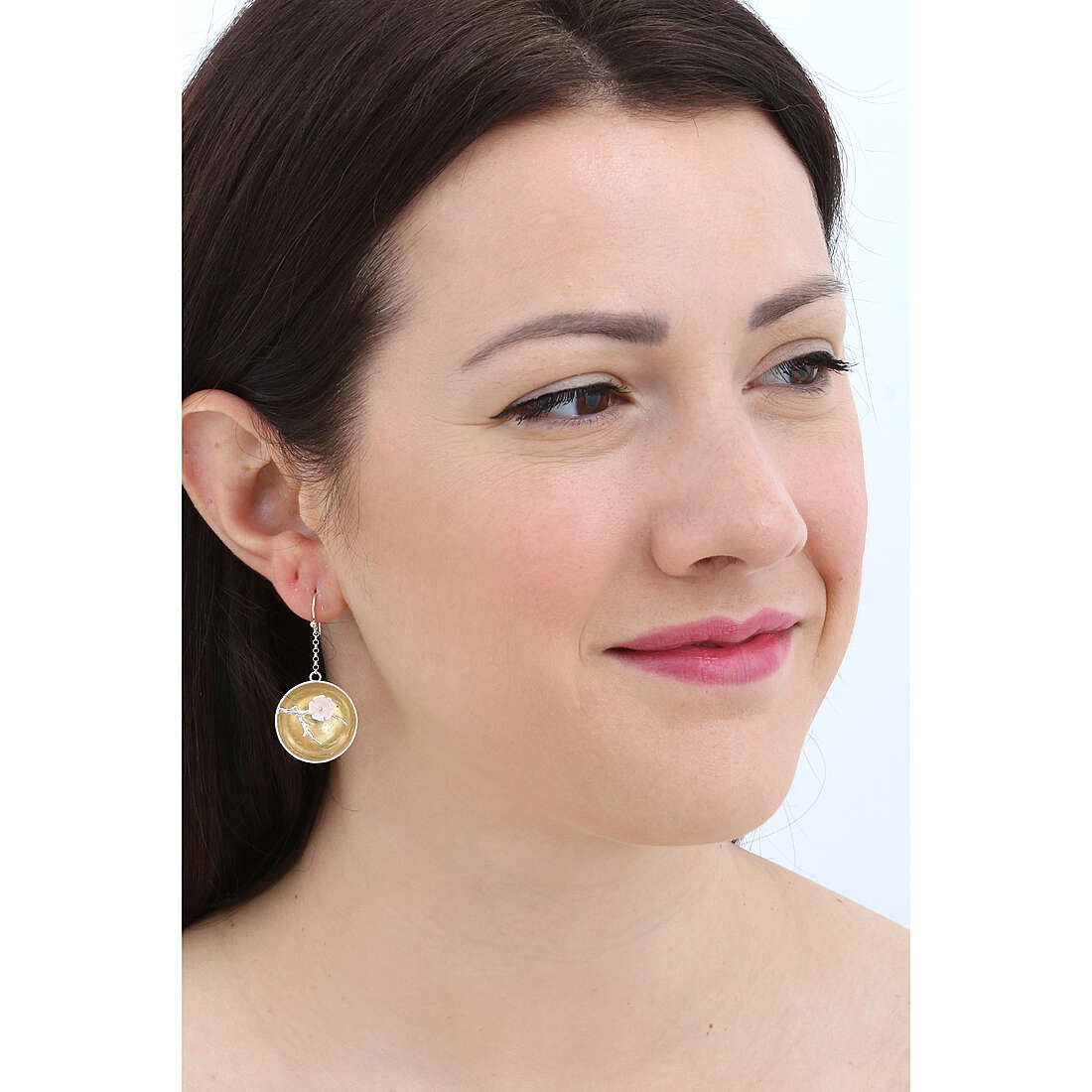 Ottaviani earrings woman 600129O wearing