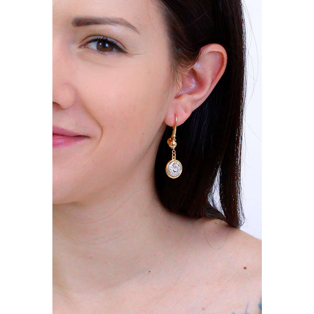 Ottaviani earrings Elegance woman 500447O wearing