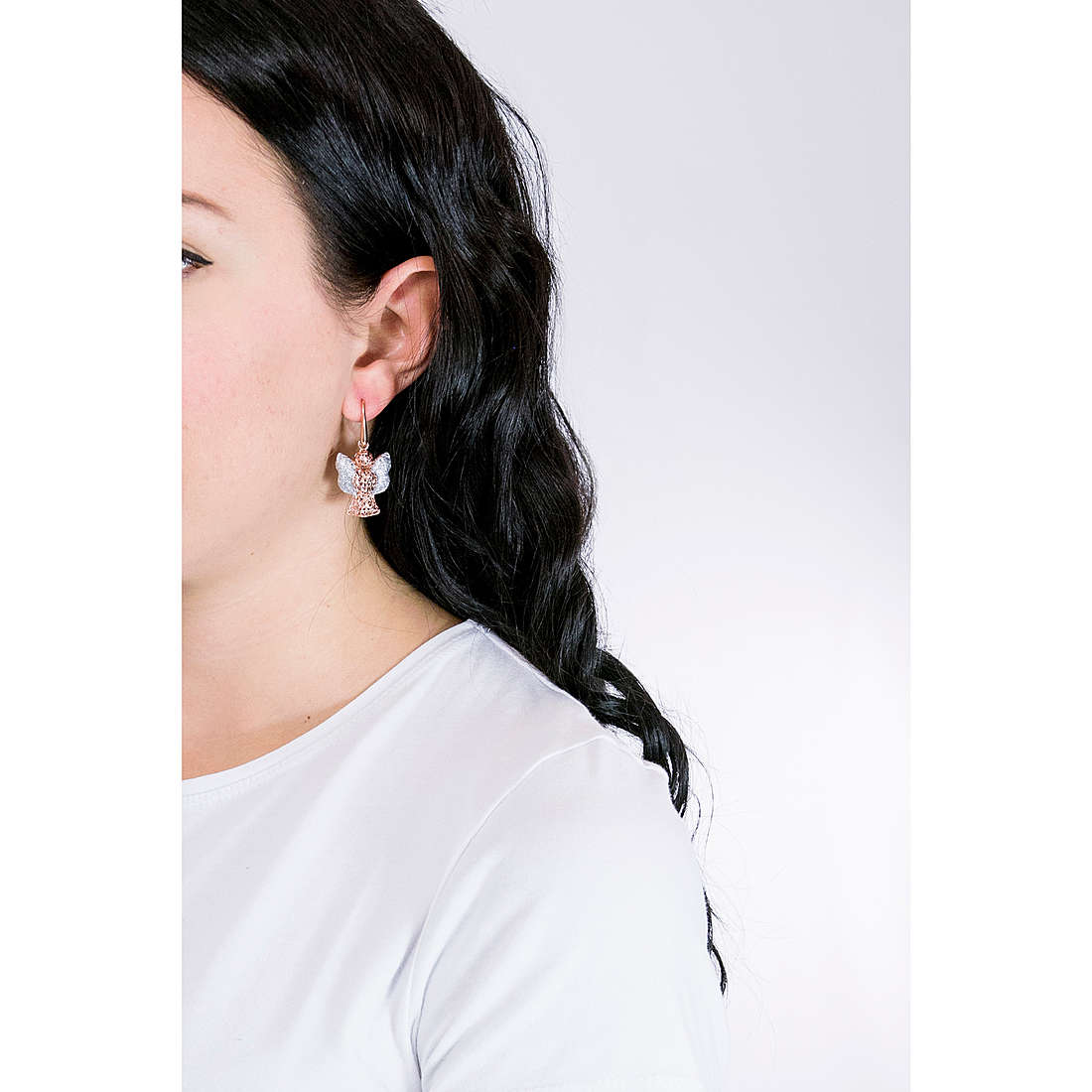 Ottaviani earrings Elegance woman 500449O wearing