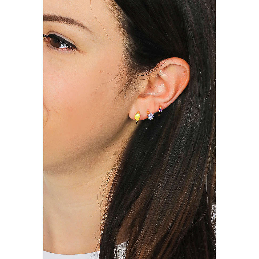 PDPaola earrings woman BU01-015-U wearing