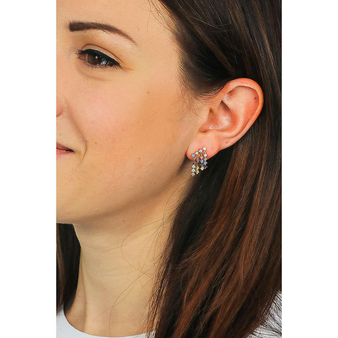 PDPaola earrings Five woman AR01-293-U wearing