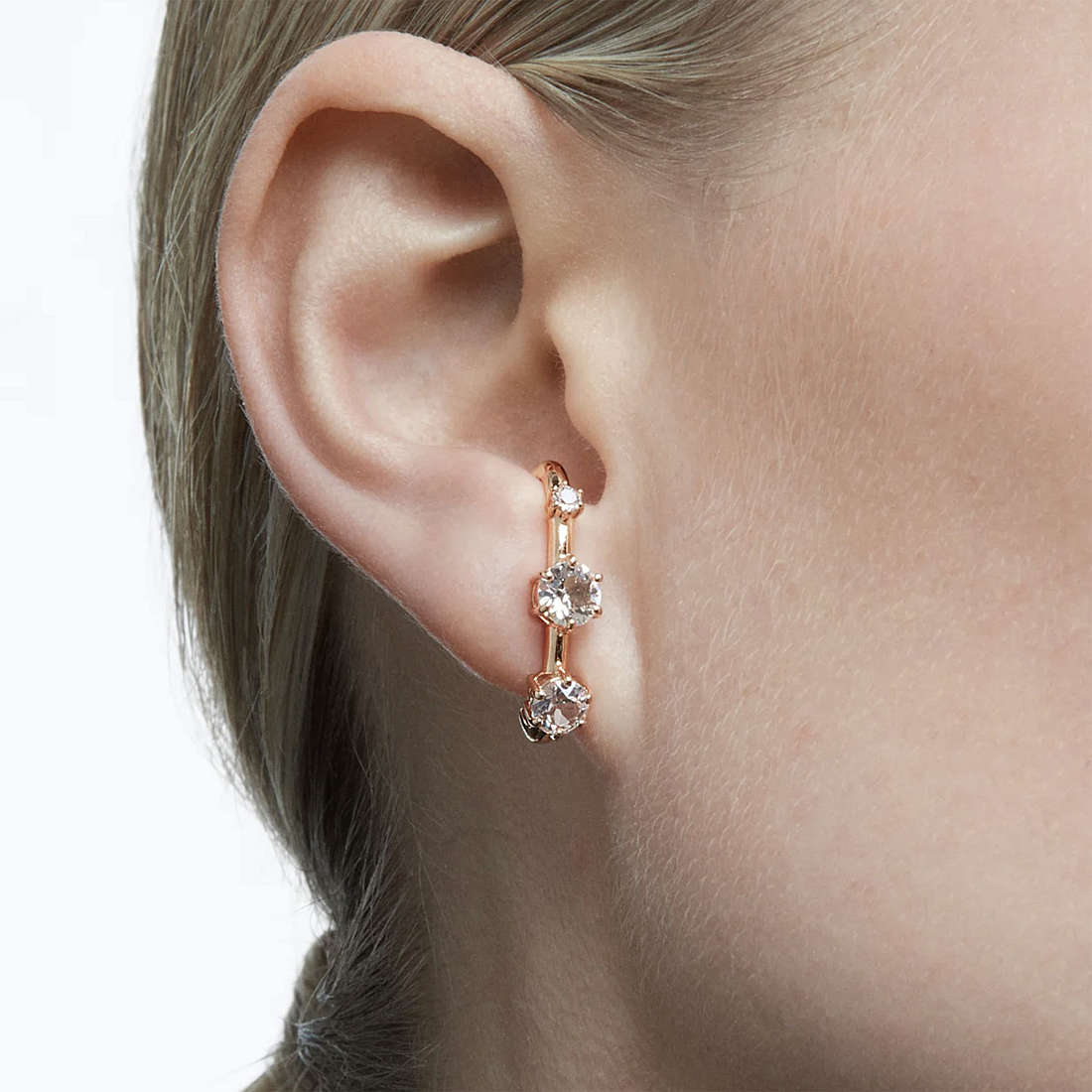 Swarovski earrings Constella woman 5620130 wearing