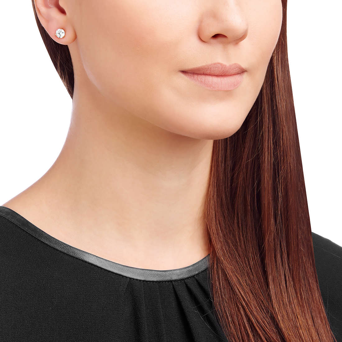 Swarovski earrings Solitaire woman 5112156 wearing
