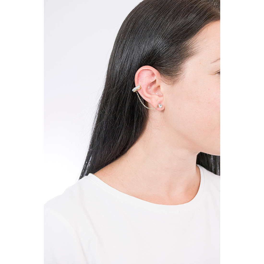Swarovski earrings Time woman 5566005 wearing