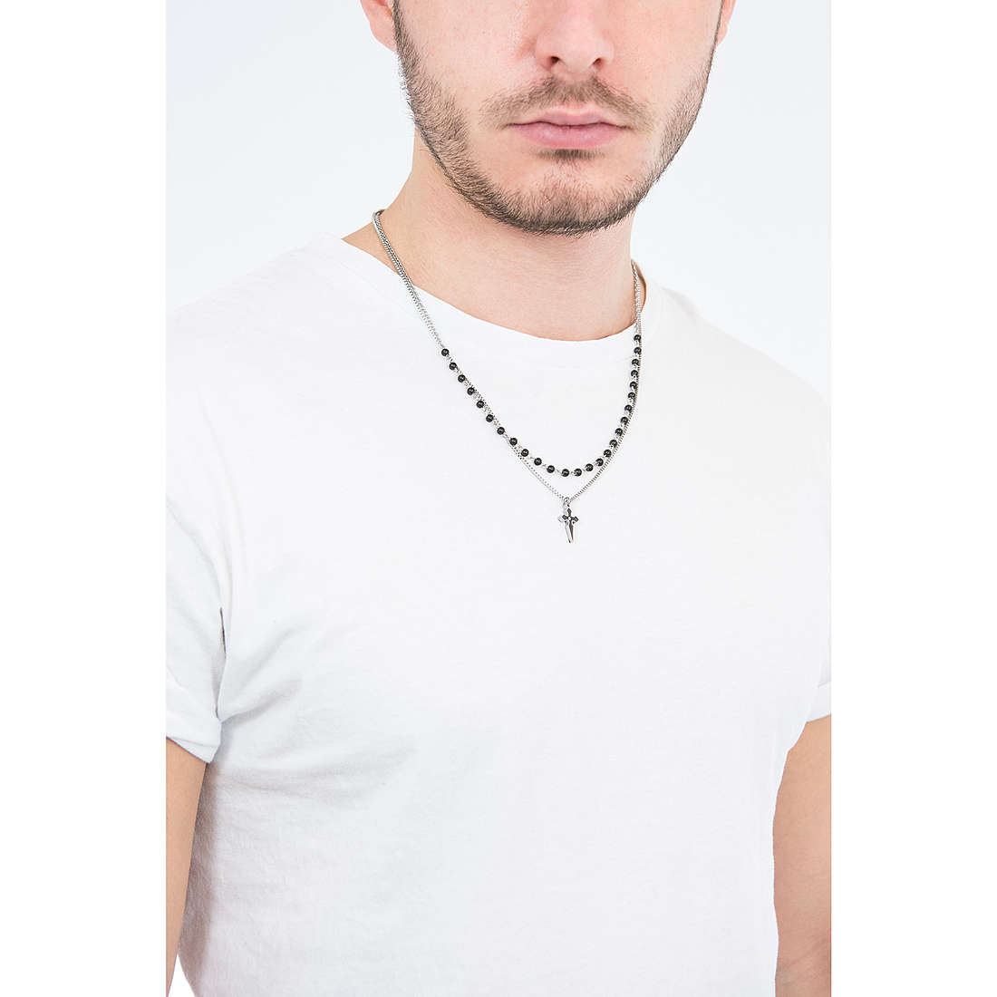 2Jewels necklaces Faith man 251680 wearing