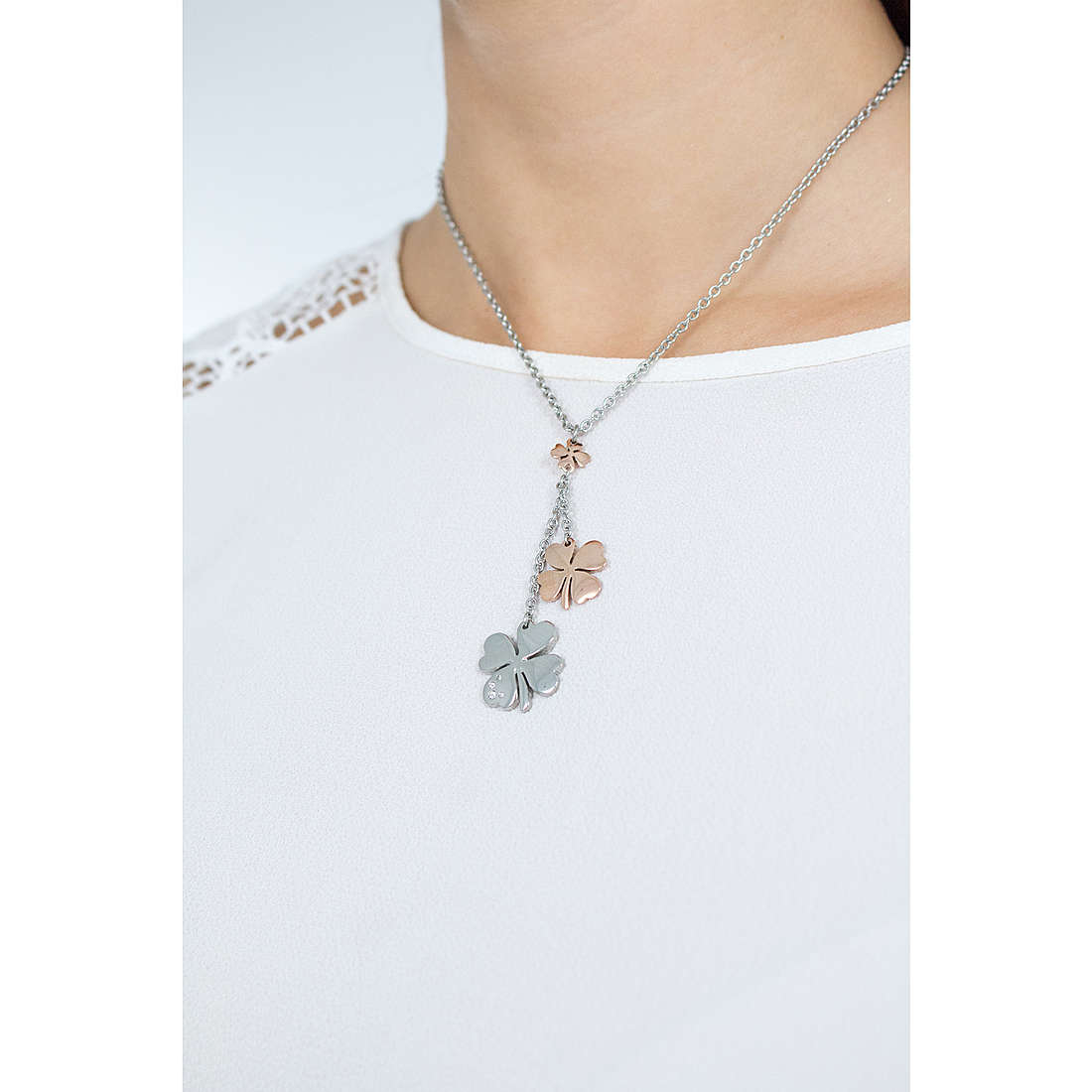 2Jewels necklaces Buona Fortuna woman 251381 wearing