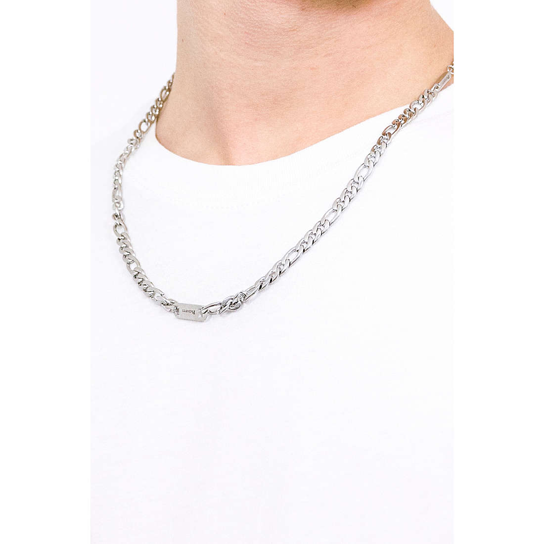 4US Cesare Paciotti necklaces White Texture man 4UCL3258 wearing