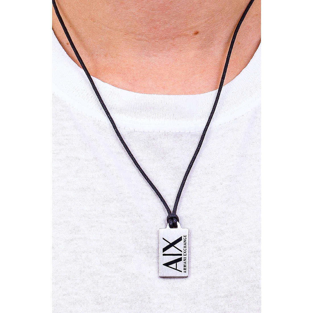 Armani Exchange necklaces man AXG0069040 wearing