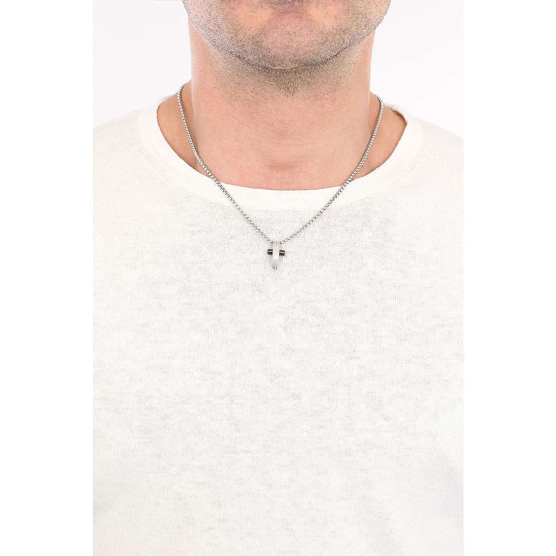 Brosway necklaces Crux man BRX06 wearing