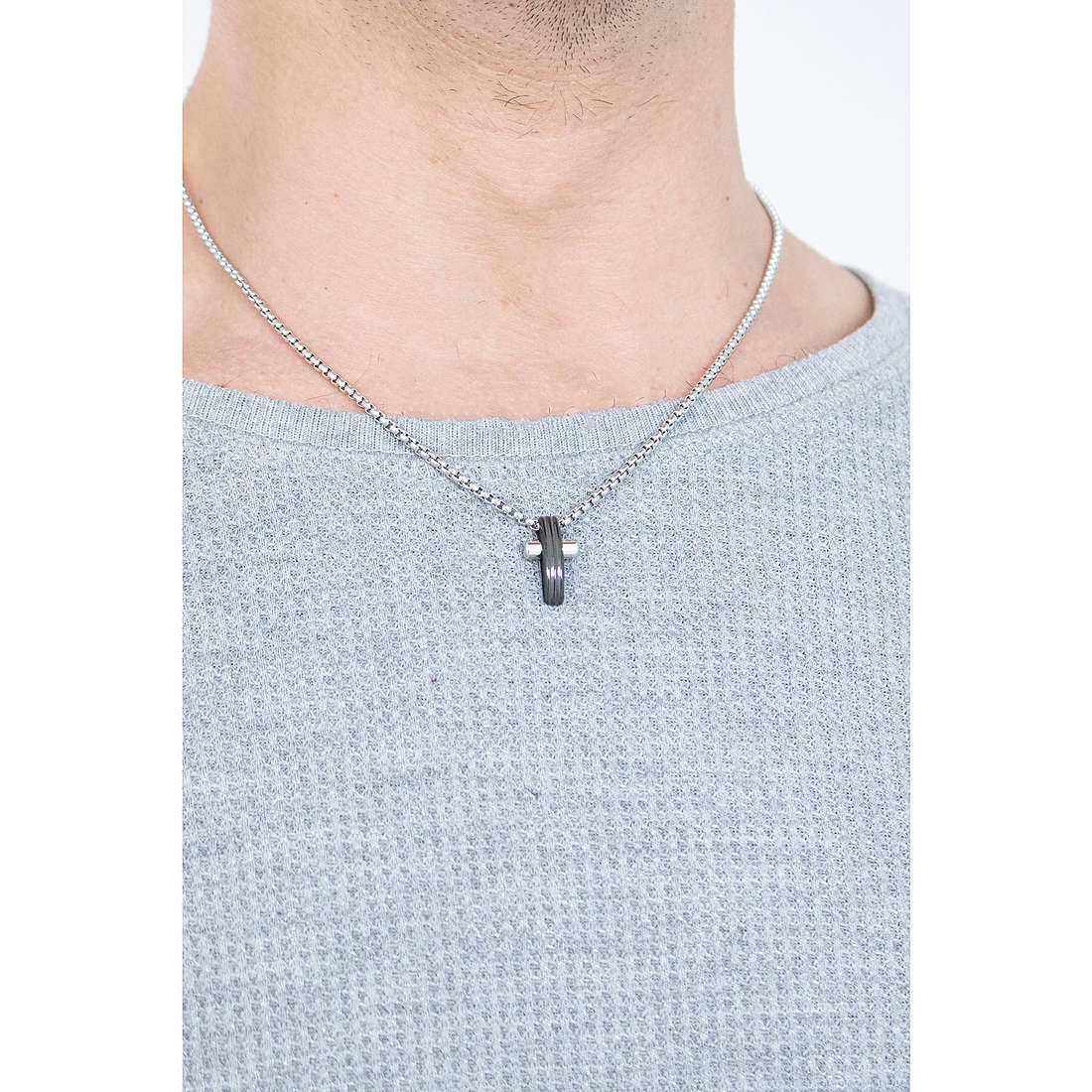 Brosway necklaces Crux man BRX08 wearing