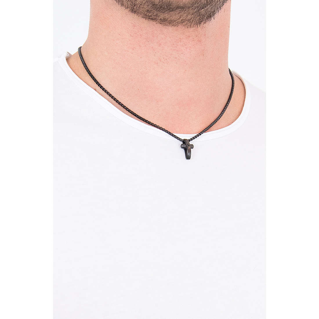 Brosway necklaces Crux man BRX14 wearing