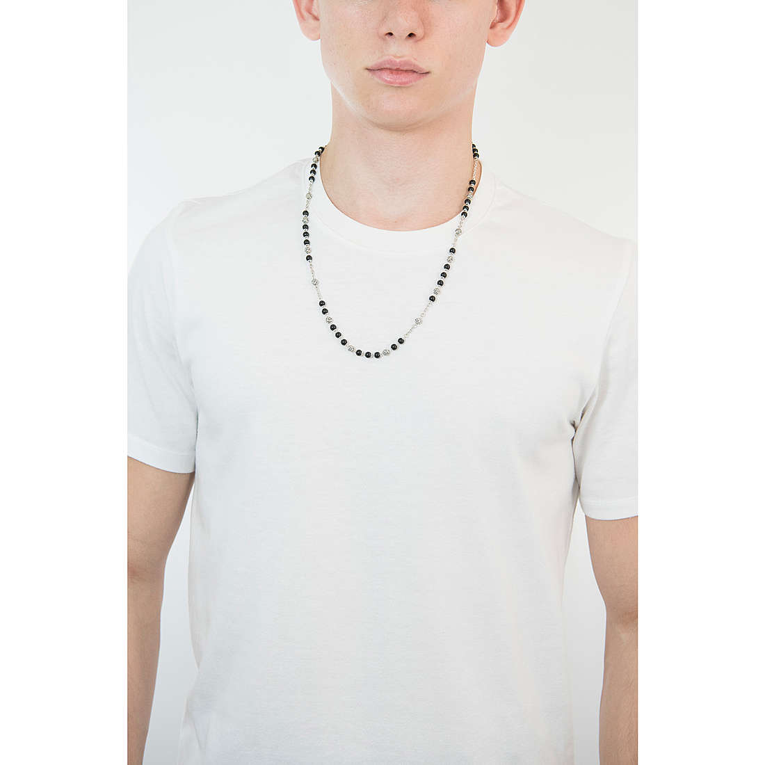 Cesare Paciotti necklaces Black Thinking man JPCL1425B wearing
