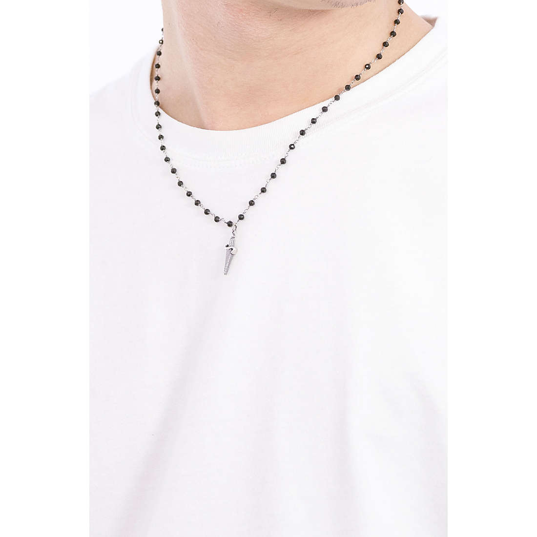 Cesare Paciotti necklaces Fibre man JPCL1968V wearing