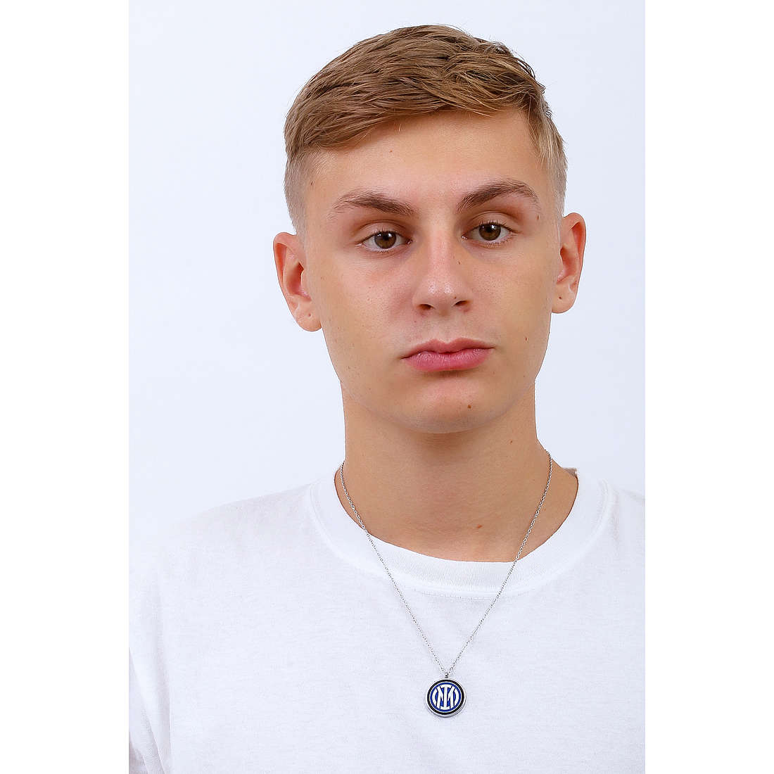 Inter necklaces Gioielli Squadre man B-IC001UAB photo wearing
