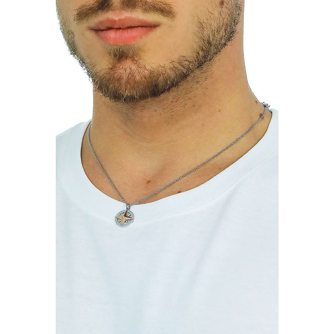 Luca Barra necklaces man CA435 wearing
