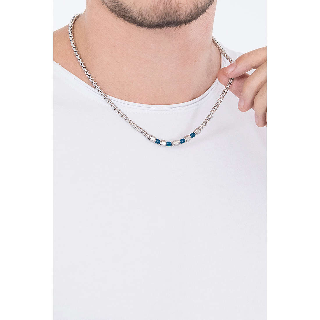 Luca Barra necklaces man CL226 wearing