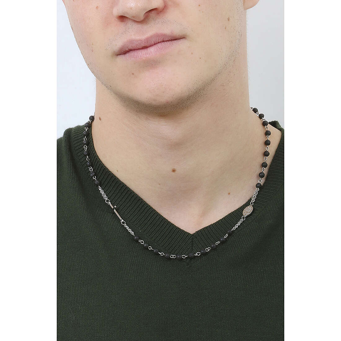 Luca Barra necklaces Religion Soul man LBCL218 wearing