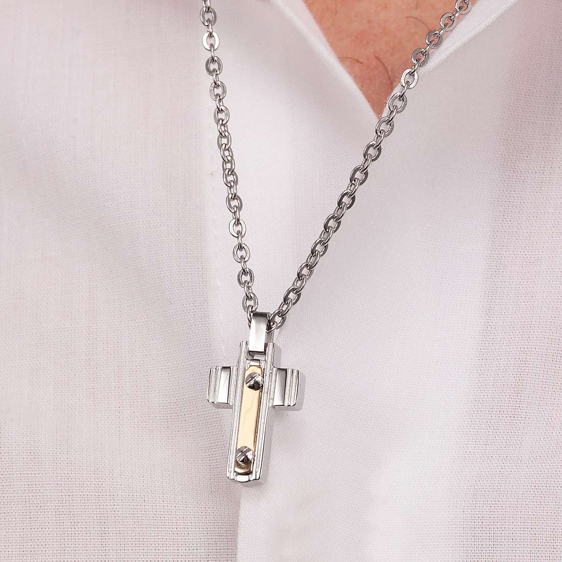 Morellato necklaces Gold man SATM02 wearing