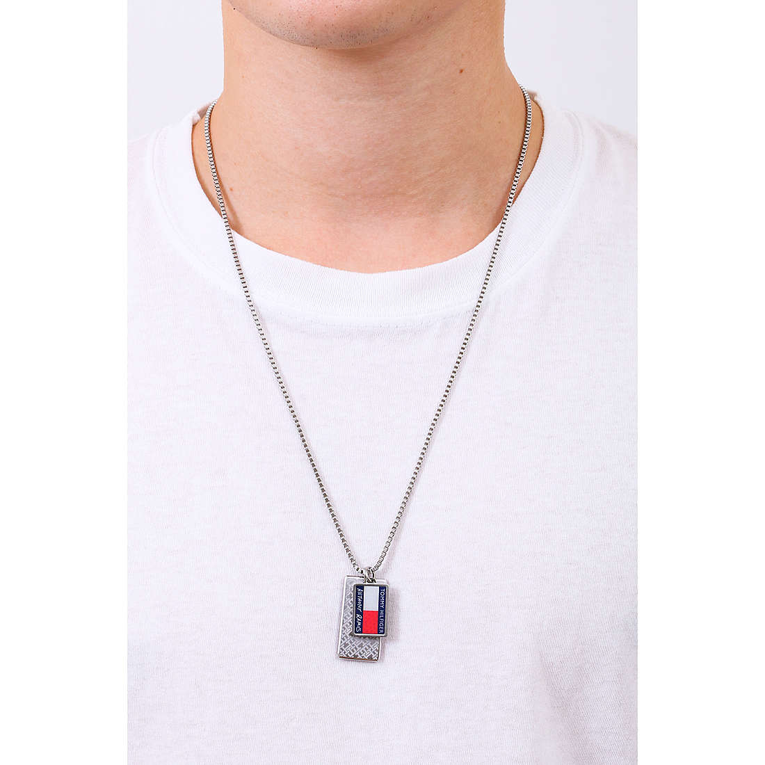 Tommy Hilfiger necklaces Anthony Ramos Capsule man 2790454 wearing