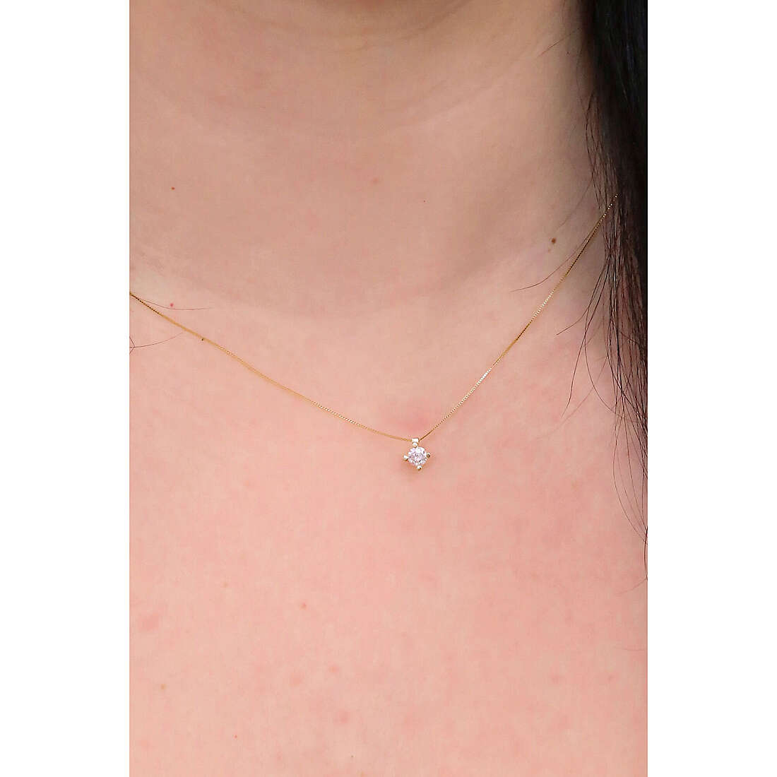 GioiaPura necklaces Oro e Diamanti woman GIDCOB-020Y wearing