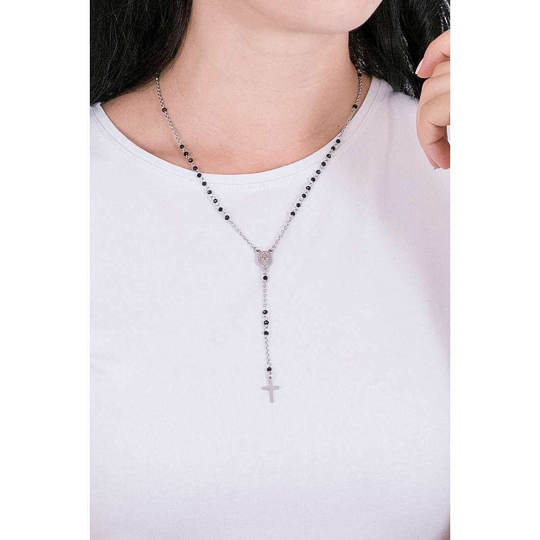 Luca Barra necklaces Rosary woman LBCK1336 wearing