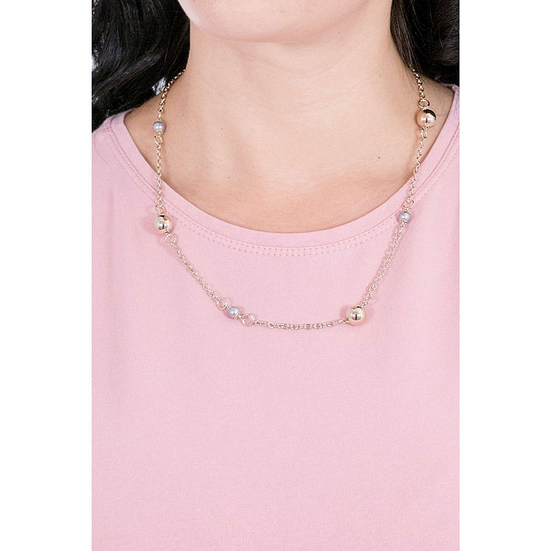 4US Cesare Paciotti necklaces Grey woman 4UCL2580W wearing