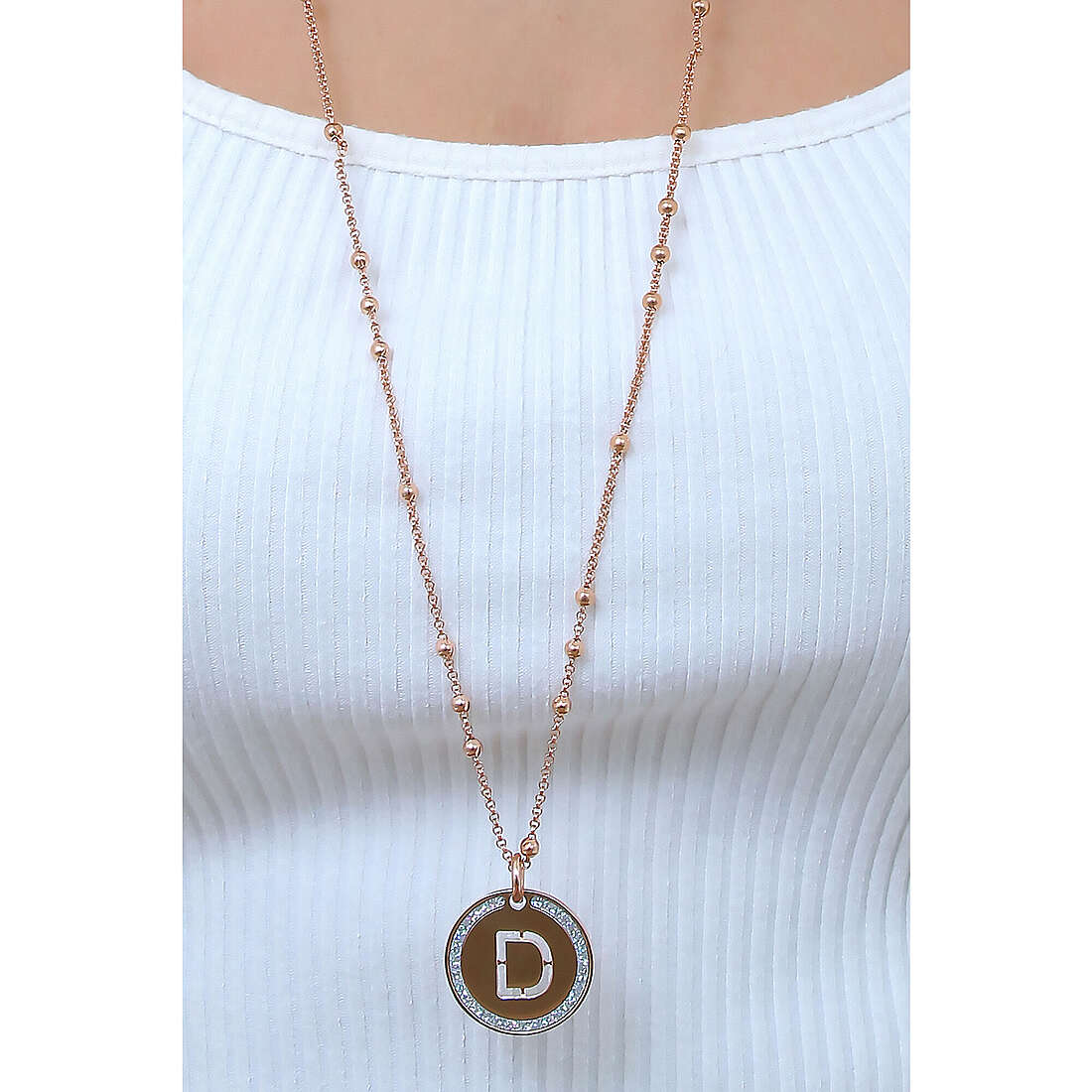 Bliss necklaces Love Letters woman 20071303 wearing