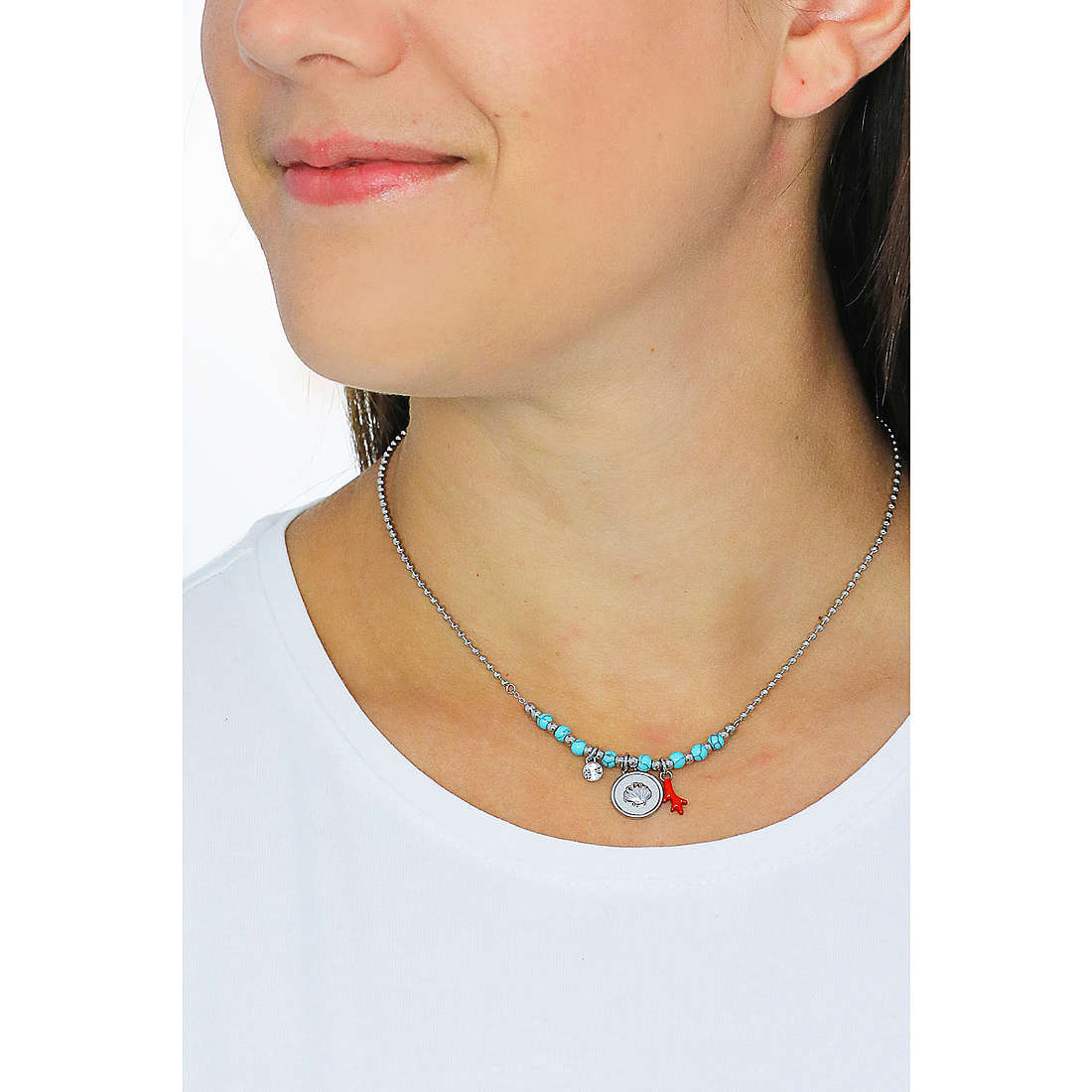 Brosway necklaces Chakra woman BHKL17 wearing
