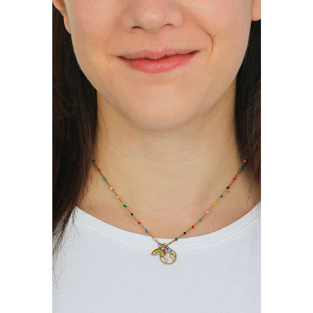 Brosway necklaces Chakra woman BHKN059 wearing