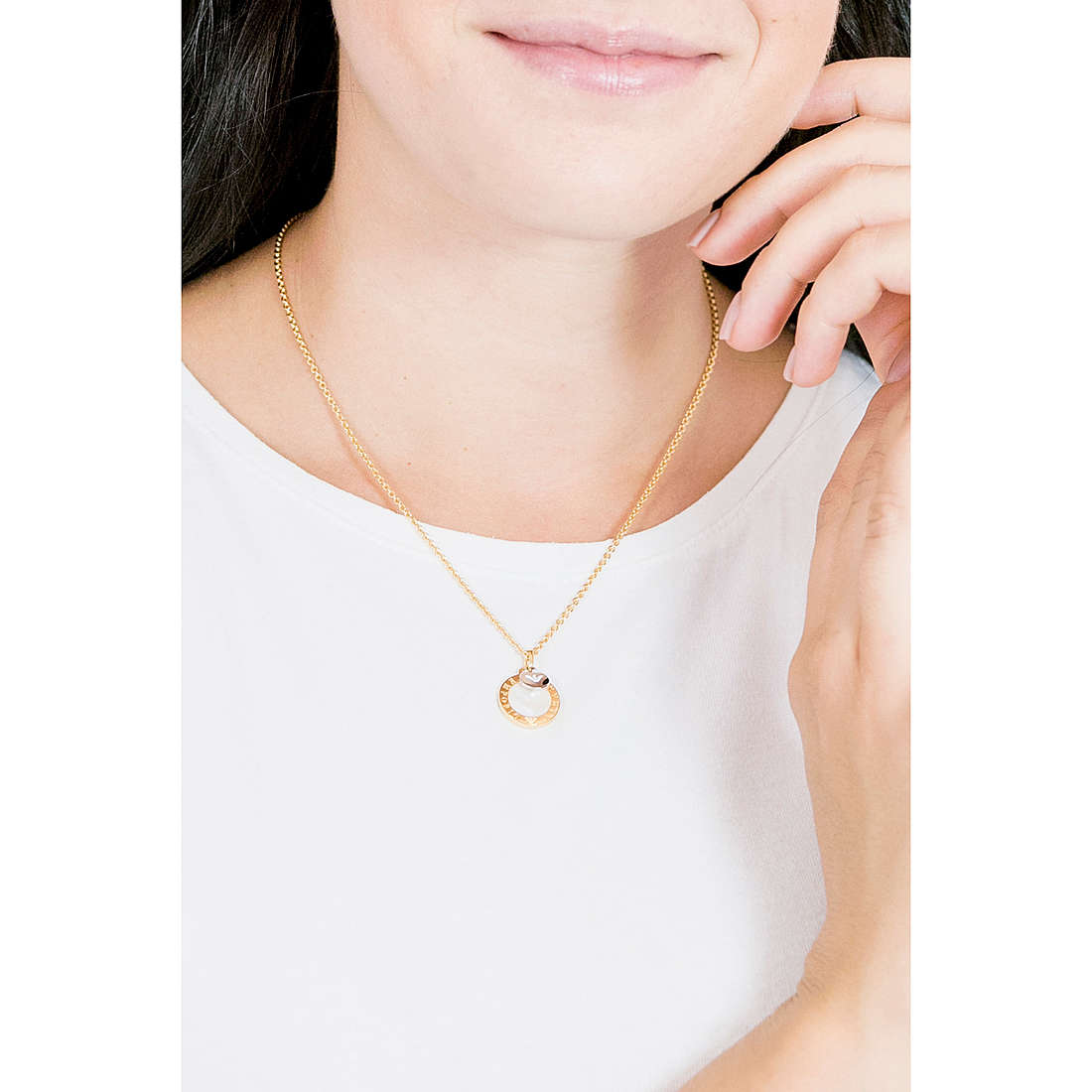 Emporio Armani necklaces woman EG3418710 wearing