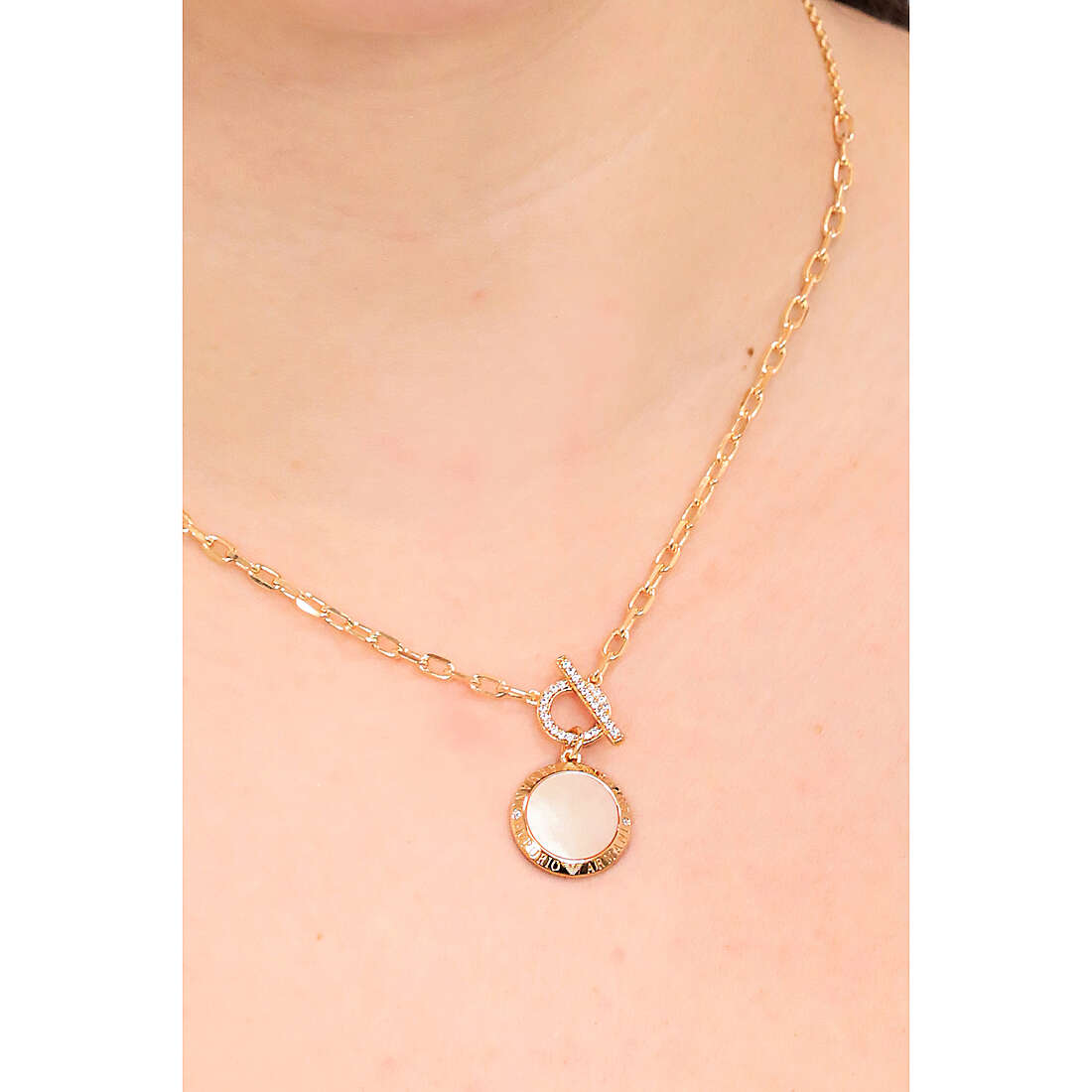 Emporio Armani necklaces Essential woman EG3562221 wearing