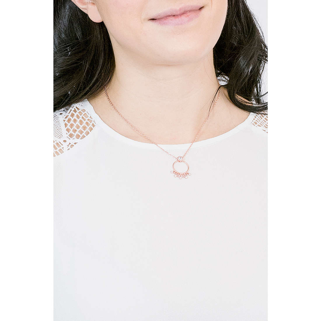 GioiaPura necklaces woman INS028CT277RSWH wearing