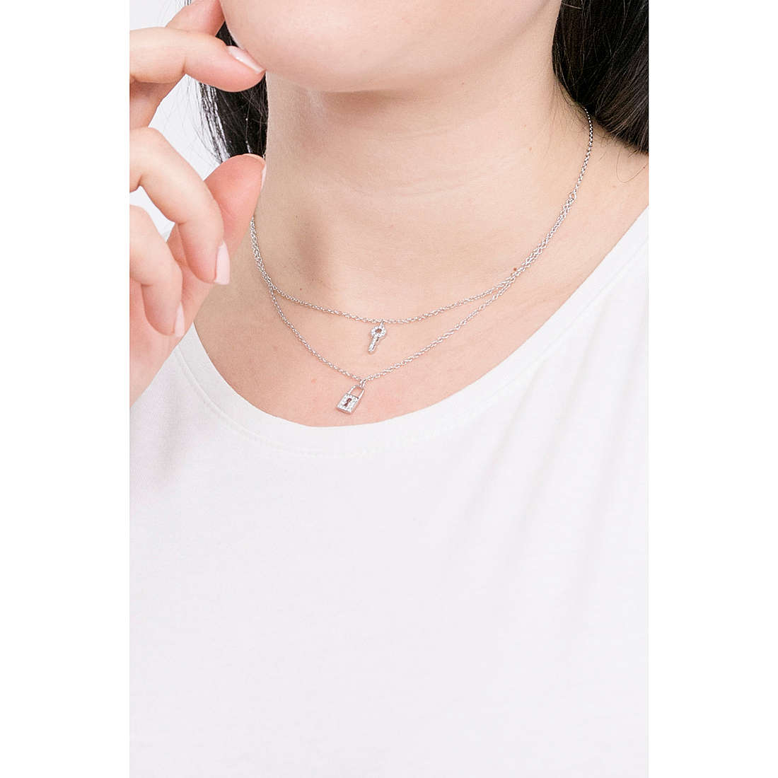 GioiaPura necklaces woman INS028CT281RHWH wearing