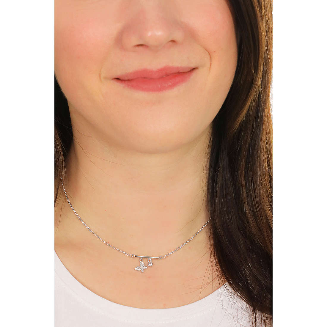 GioiaPura necklaces woman INS028CT426RHWH wearing