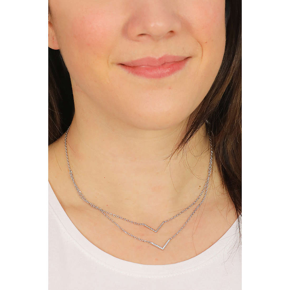GioiaPura necklaces woman INS028CT432RHWH wearing