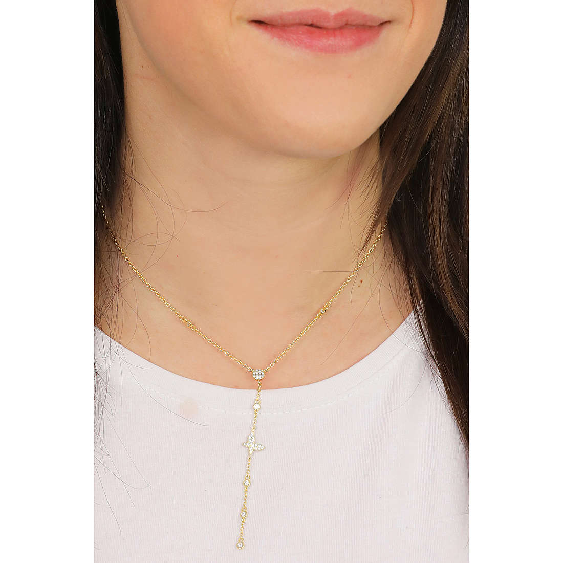 GioiaPura necklaces woman INS028CT501PLWH wearing