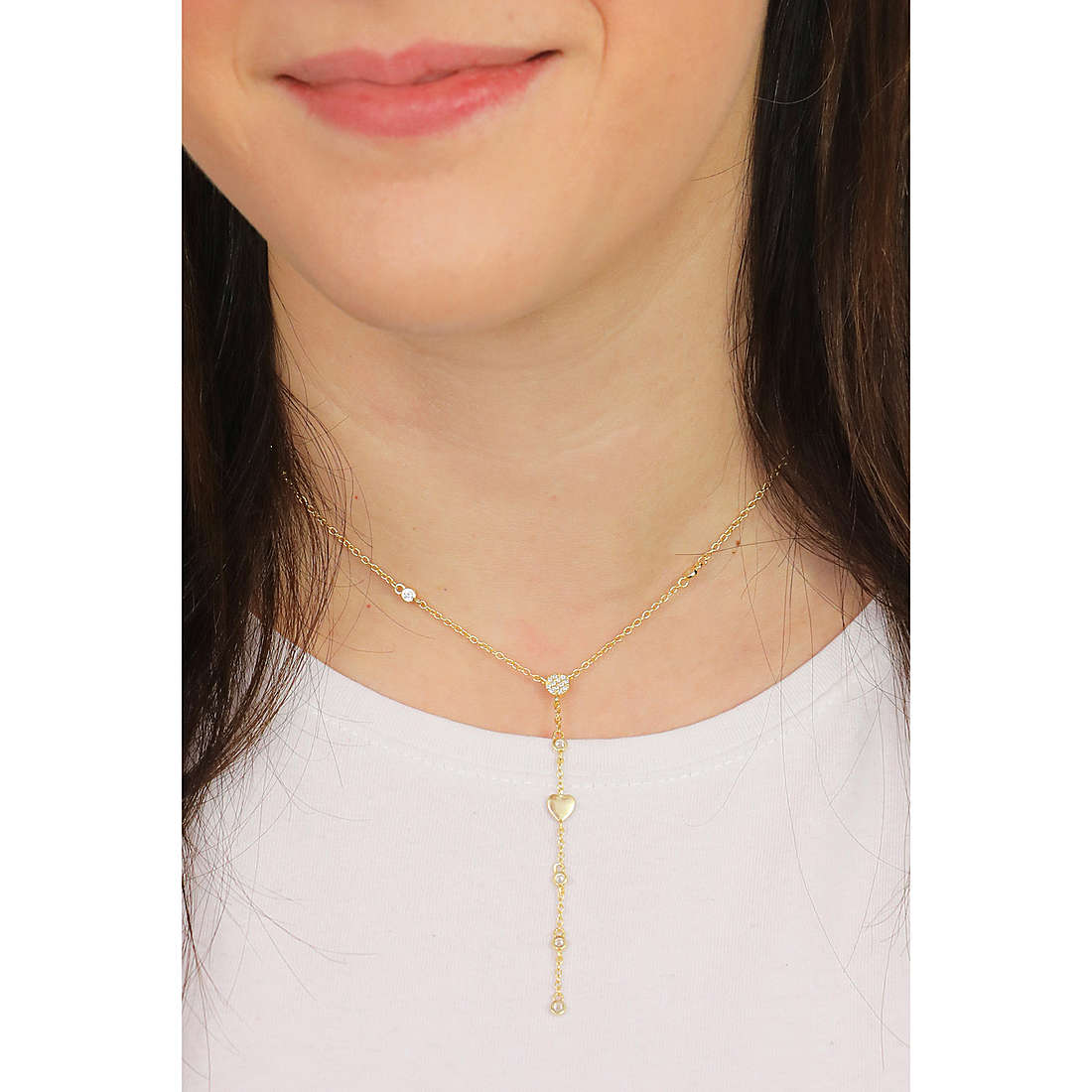 GioiaPura necklaces woman INS028CT502PLWH wearing