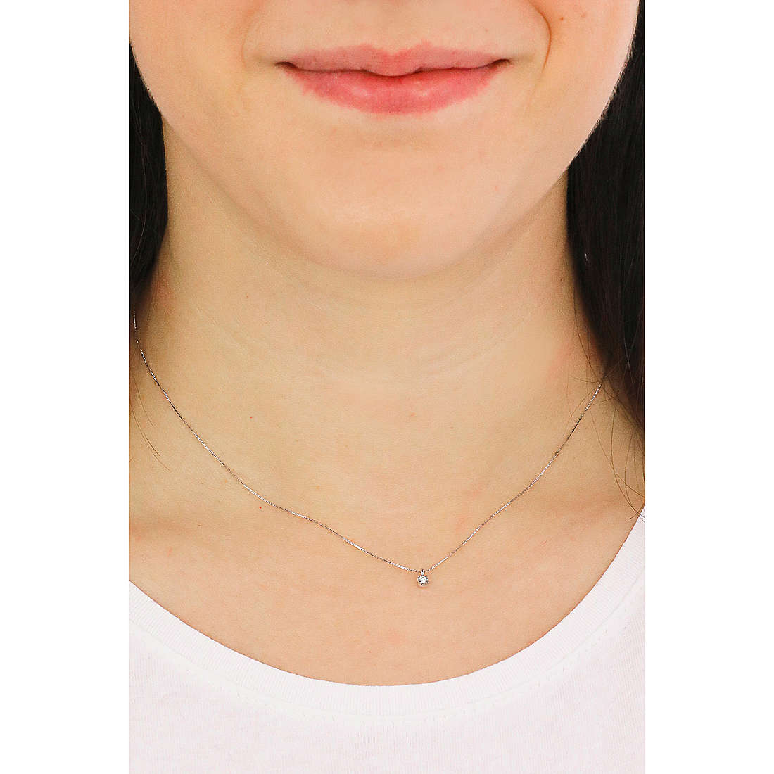 GioiaPura necklaces Oro e Diamanti woman GIPPLQ-03 wearing
