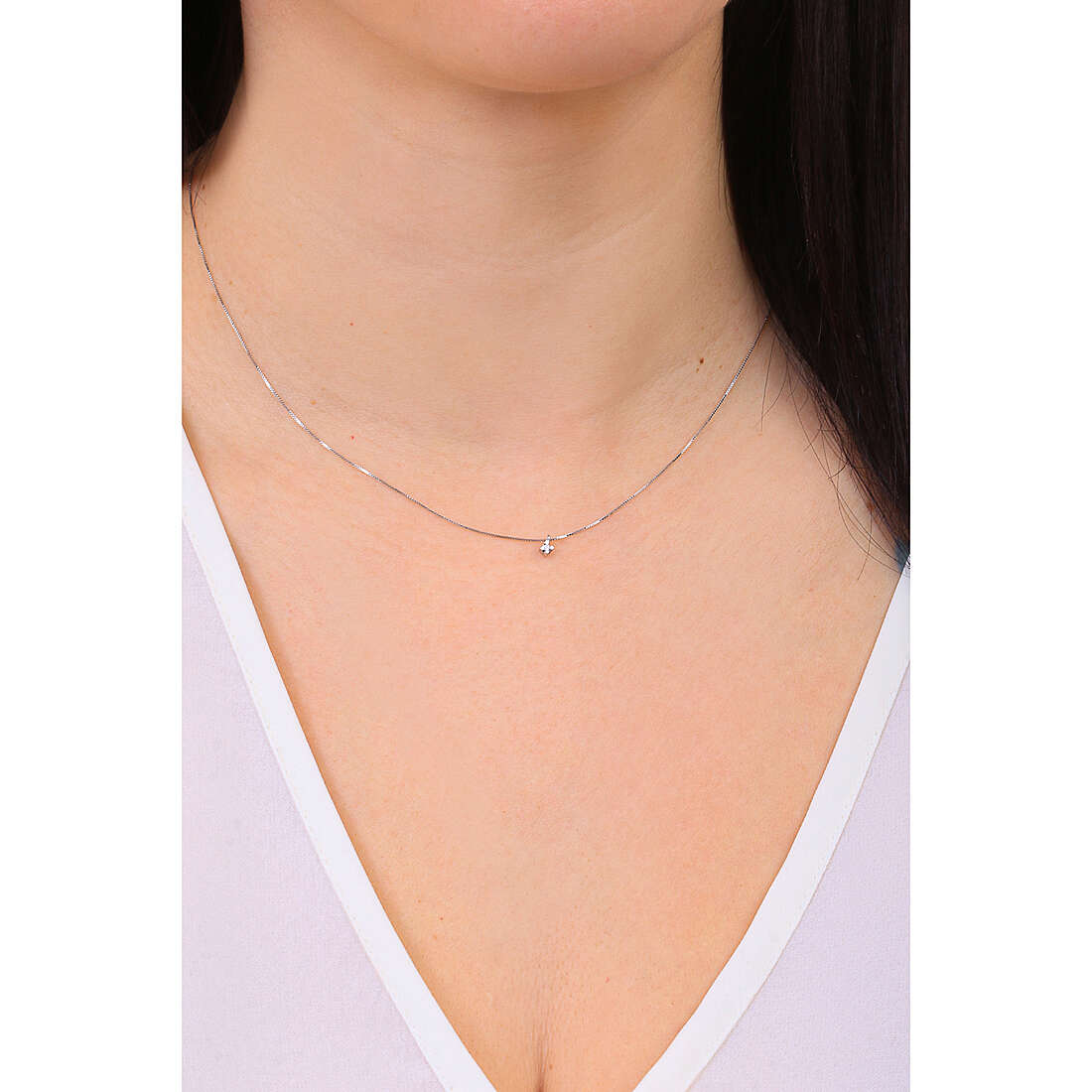 GioiaPura necklaces Oro e Diamanti woman GIPPLR-01 wearing