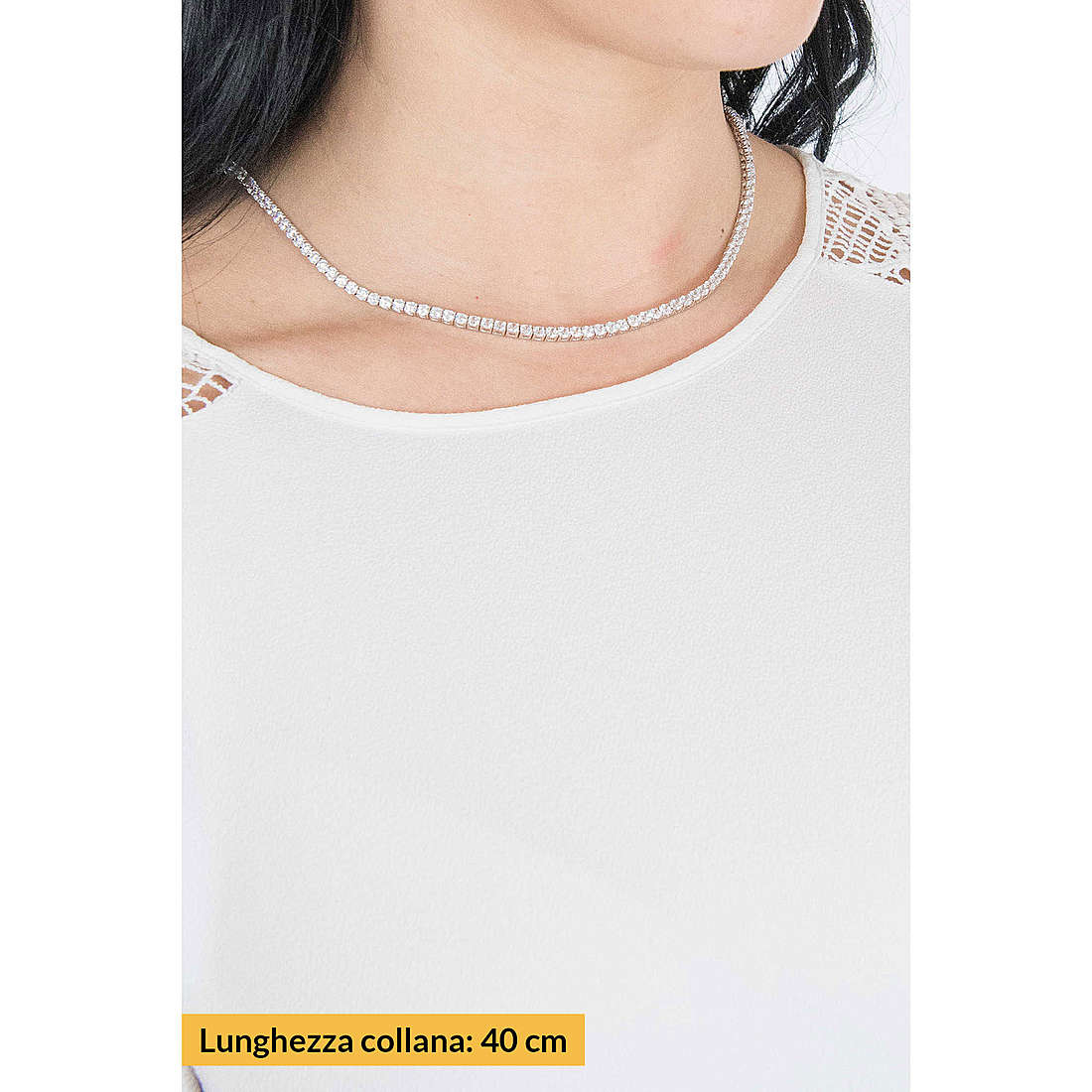 GioiaPura necklaces Tennis Club woman INS026CT003RHWH-40 wearing