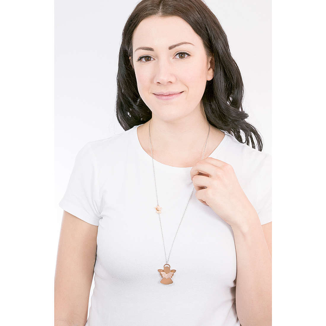 Luca Barra necklaces Brilliant Time woman CK1474 wearing