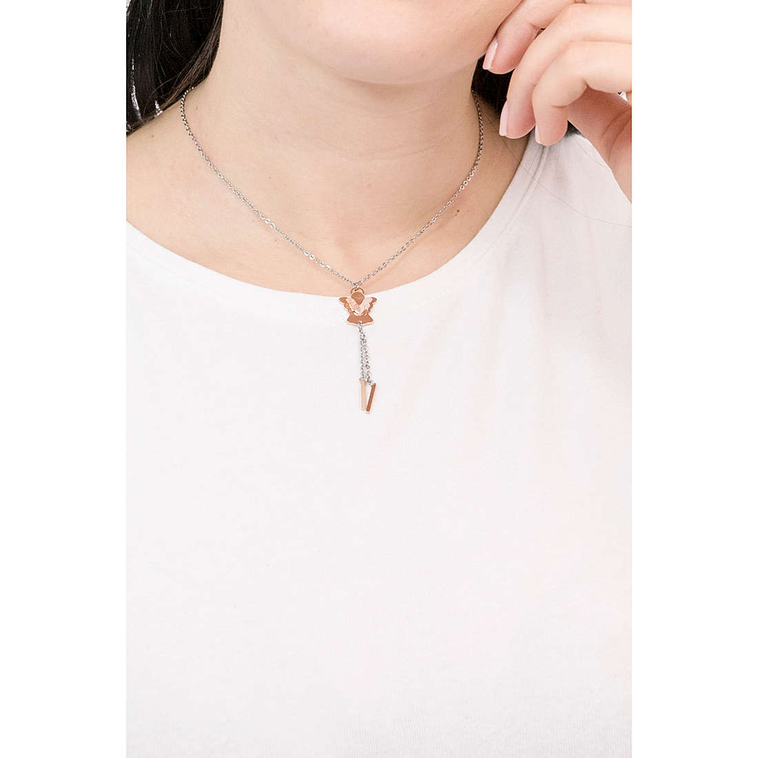 Luca Barra necklaces Brilliant Time woman CK1475 wearing
