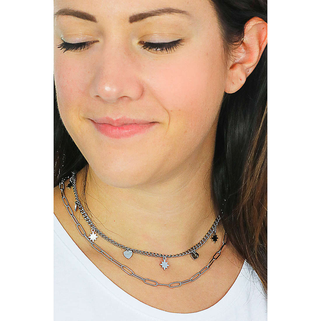 Luca Barra necklaces woman CK1597 wearing