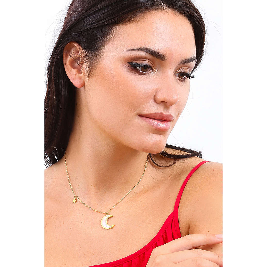 Lylium necklaces Pearly woman AC-C029G wearing