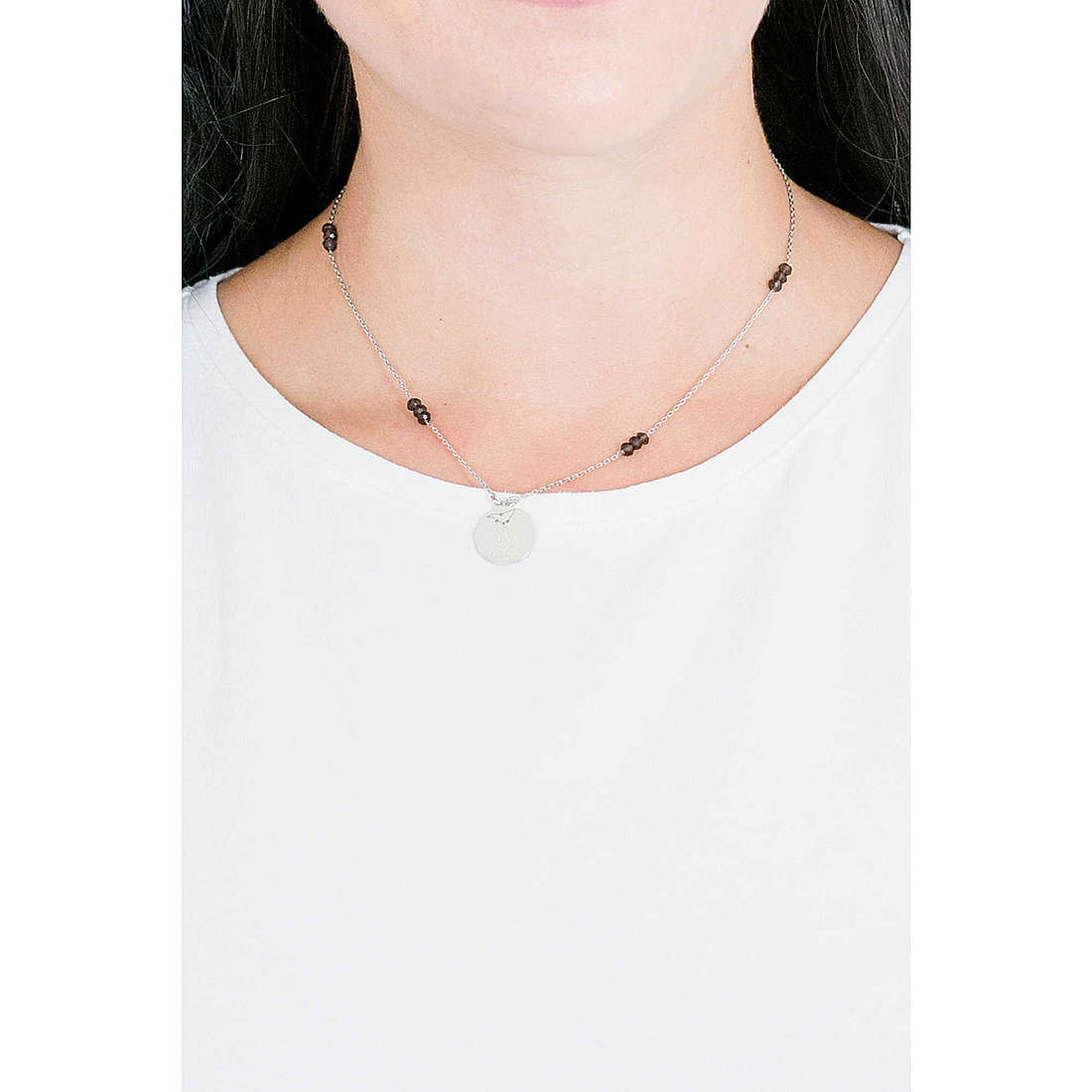 GioiaPura necklaces Zodiaco woman LPN 39543/CAPRICORNO wearing
