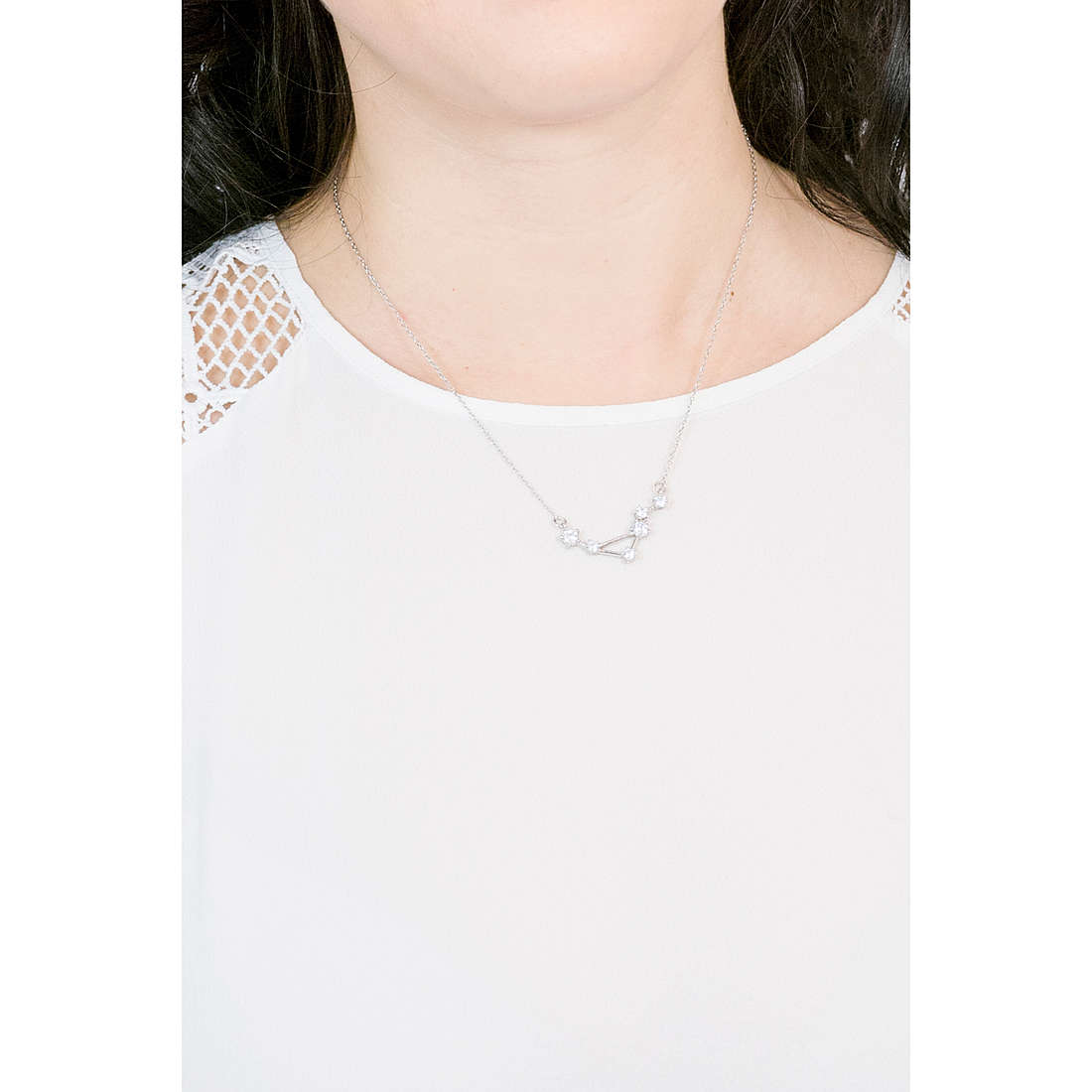 GioiaPura necklaces Zodiaco woman GYXCAZ0018-BIL wearing