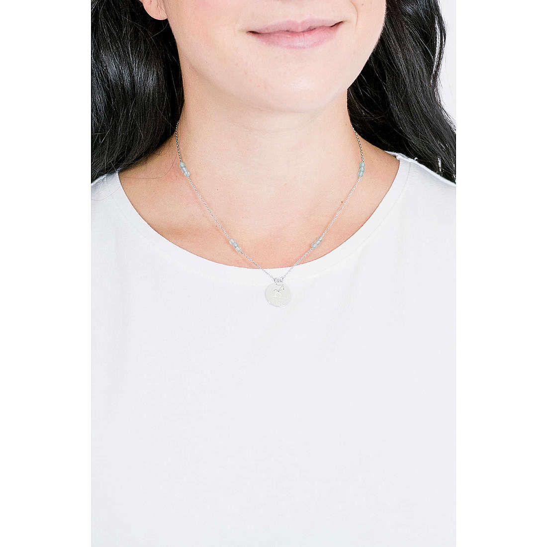 GioiaPura necklaces Zodiaco woman LPN 39543/BILANCIA wearing